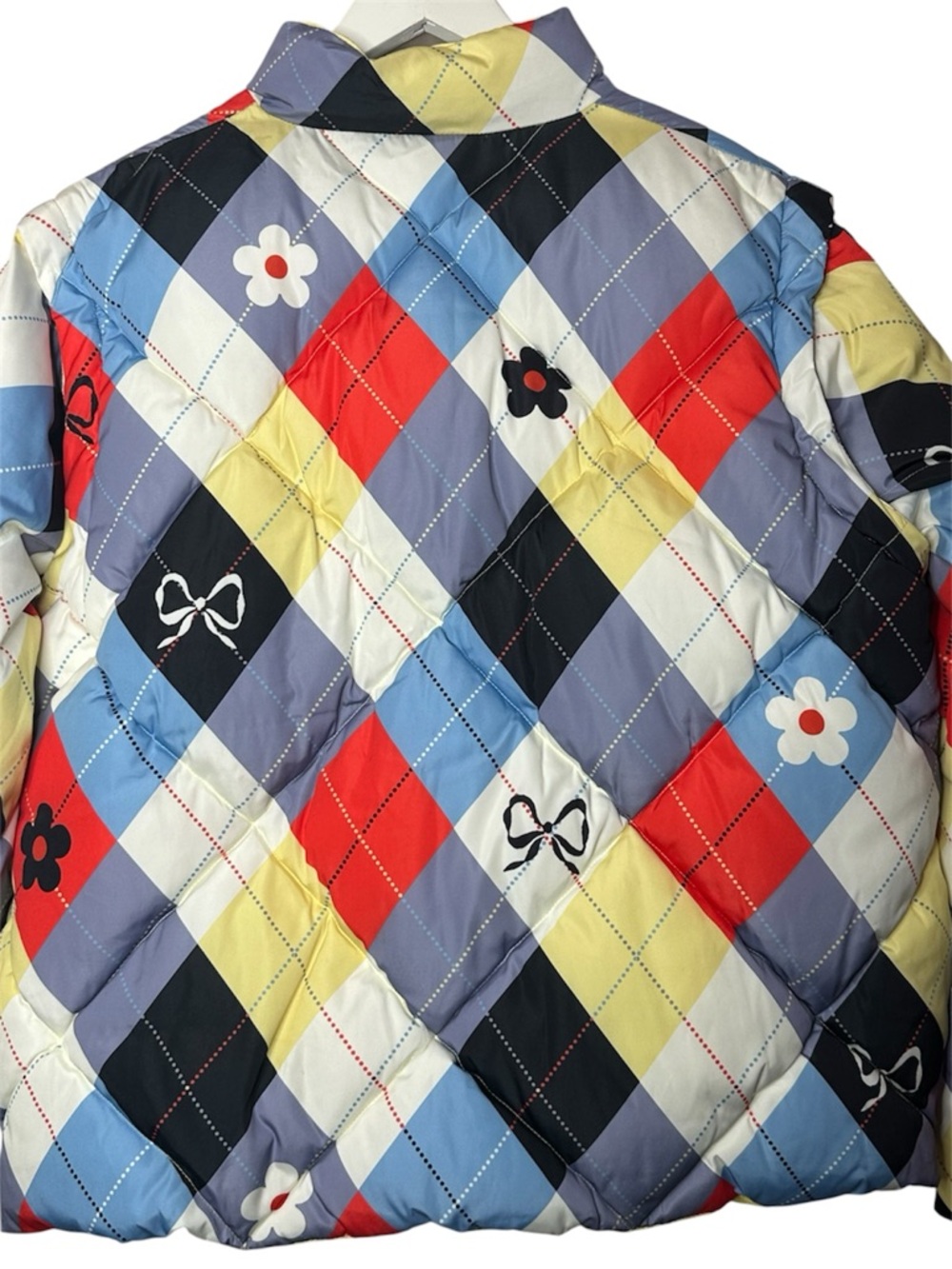 Lisa Says Gah Lady Puffer Jacket Cirque Argyle Large - Picture 8 of 11
